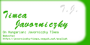timea javorniczky business card