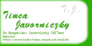 timea javorniczky business card
